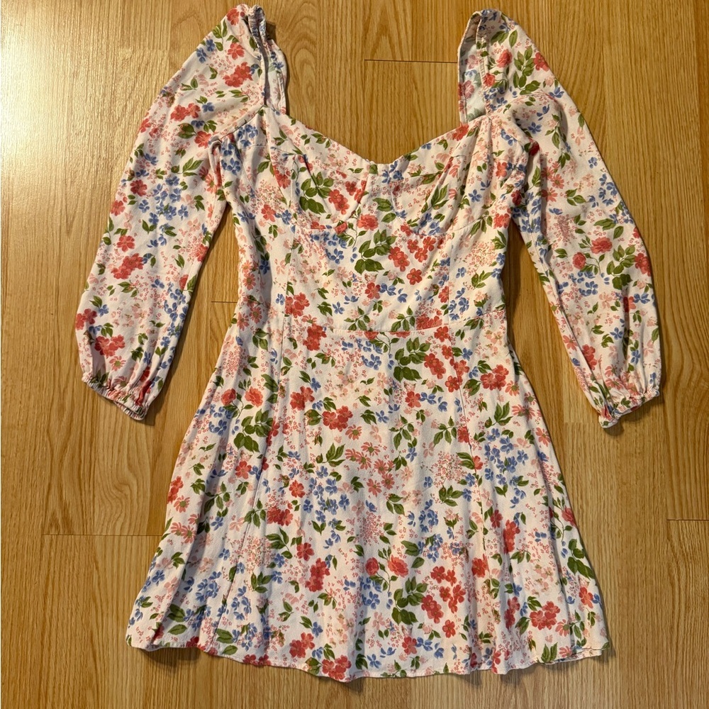 Reformation Pink Floral Mochi Dress Size 12 - Picture 5 of 6